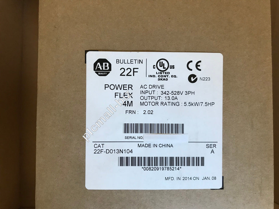 22F-D013N104 Allen Bradley PowerFlex 4M- 5.5 kW (7.5 HP) AC Drive